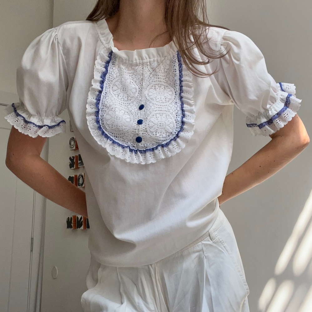 Vintage Puff Sleeve Blouse - Picture 2 of 4